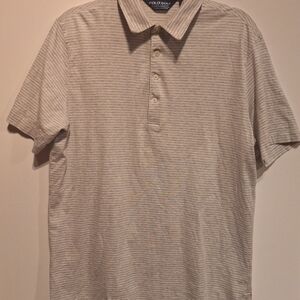 Ralph Lauren Grey and White Striped Polo